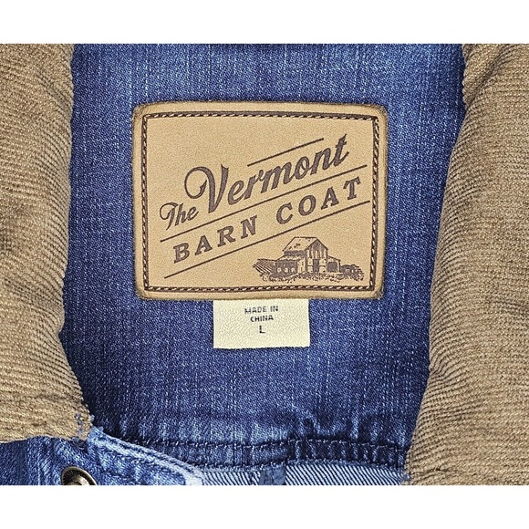 The Vermont Barn Coat Denim Corduroy Collar Womens Sz Large Outdoorsy Farm - Picture 4 of 12